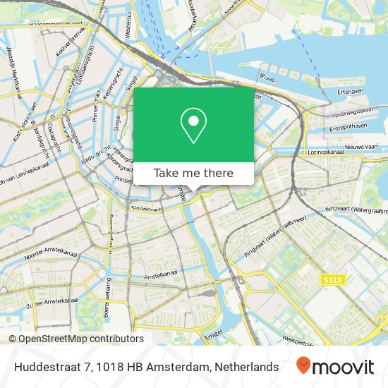 Huddestraat 7, 1018 HB Amsterdam map