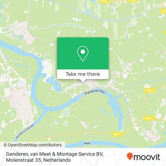 Genderen, van Meet & Montage Service BV, Molenstraat 35 Karte