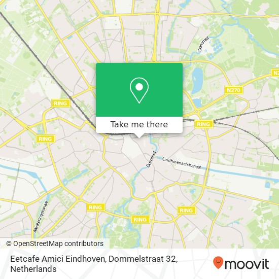 Eetcafe Amici Eindhoven, Dommelstraat 32 map