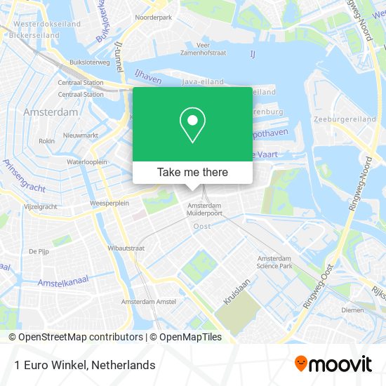Calamiteit Verlichten werkwoord How to get to 1 Euro Winkel in Amsterdam by Bus, Train, Light Rail or Metro?