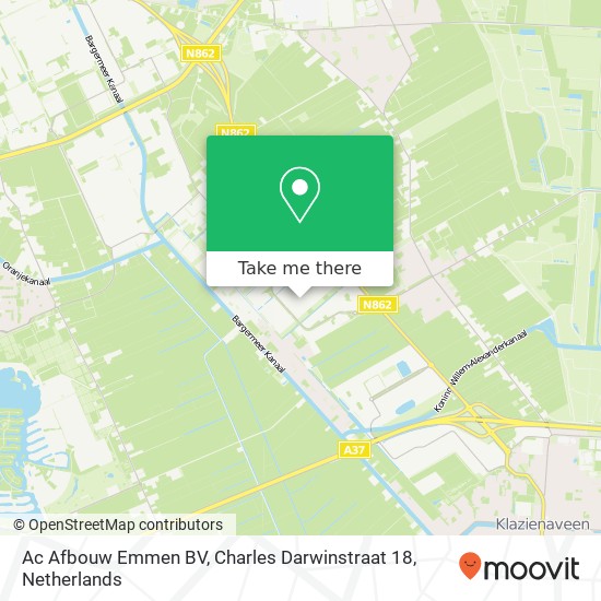 Ac Afbouw Emmen BV, Charles Darwinstraat 18 Karte