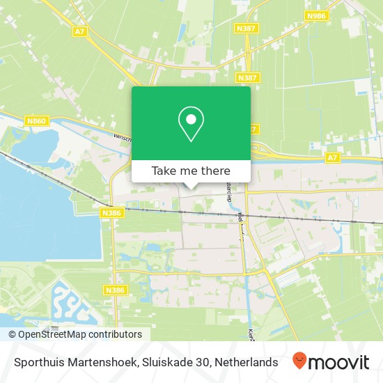Sporthuis Martenshoek, Sluiskade 30 map