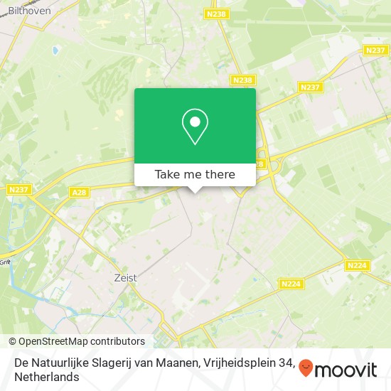 De Natuurlijke Slagerij van Maanen, Vrijheidsplein 34 map