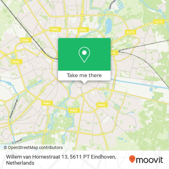 Willem van Hornestraat 13, 5611 PT Eindhoven map