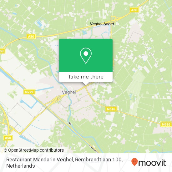 Restaurant Mandarin Veghel, Rembrandtlaan 100 map