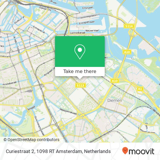 Curiestraat 2, 1098 RT Amsterdam map