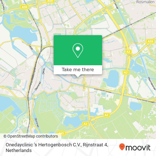 Onedayclinic 's Hertogenbosch C.V., Rijnstraat 4 map