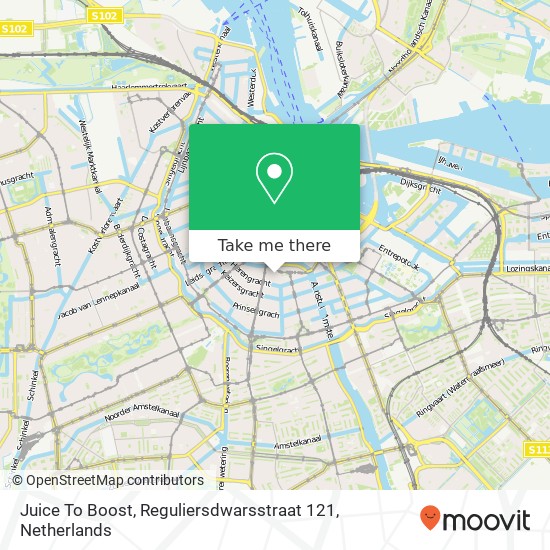 Juice To Boost, Reguliersdwarsstraat 121 map