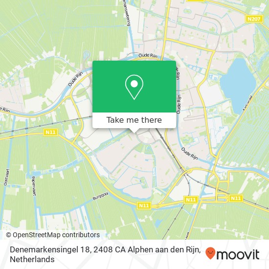 Denemarkensingel 18, 2408 CA Alphen aan den Rijn Karte