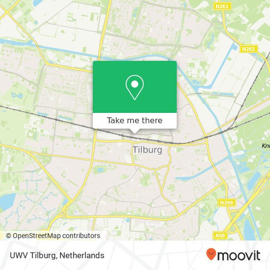 UWV Tilburg kaart