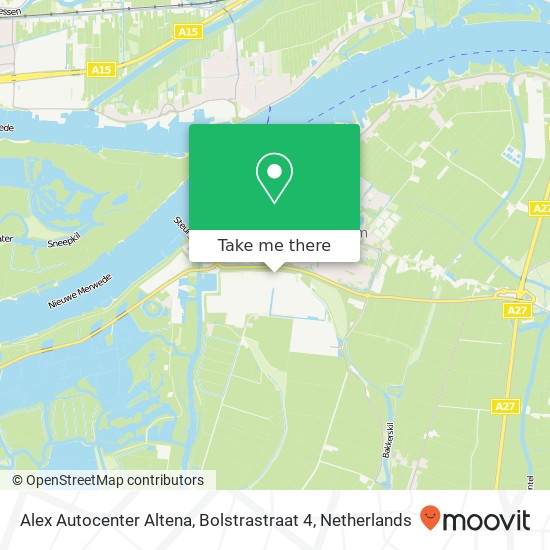 Alex Autocenter Altena, Bolstrastraat 4 map