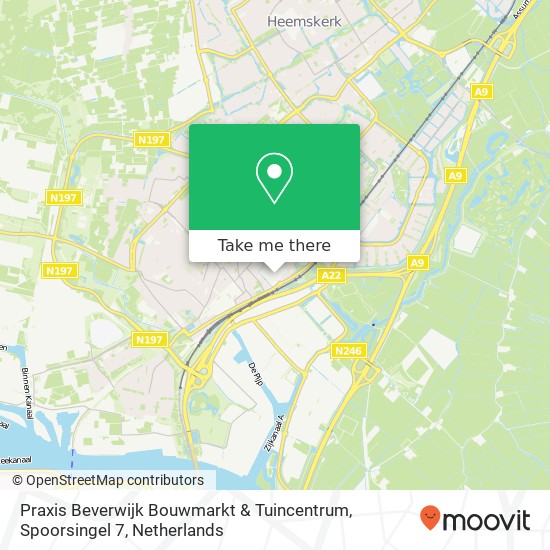 Praxis Beverwijk Bouwmarkt & Tuincentrum, Spoorsingel 7 map