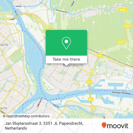 Jan Sluytersstraat 3, 3351 JL Papendrecht Karte