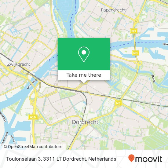 Toulonselaan 3, 3311 LT Dordrecht map