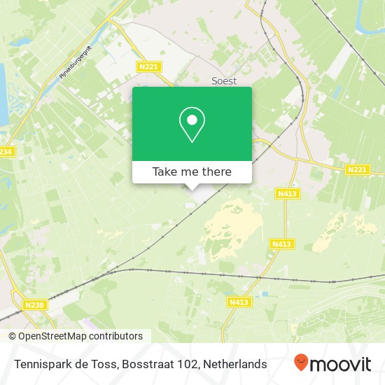 Tennispark de Toss, Bosstraat 102 map