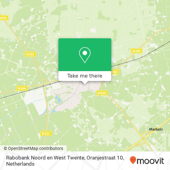 Rabobank Noord en West Twente, Oranjestraat 10 map