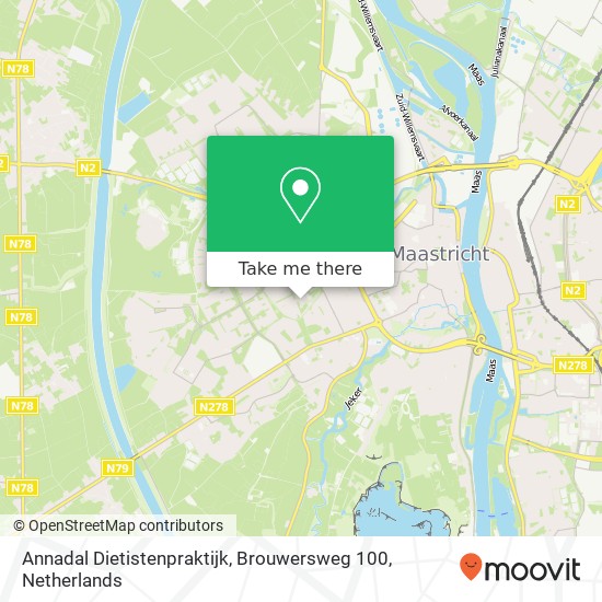 Annadal Dietistenpraktijk, Brouwersweg 100 map