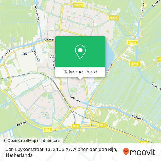 Jan Luykenstraat 13, 2406 XA Alphen aan den Rijn Karte