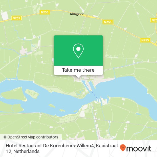 Hotel Restaurant De Korenbeurs-Willem4, Kaaistraat 12 map