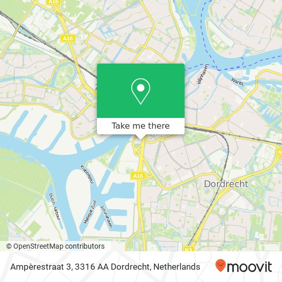 Ampèrestraat 3, 3316 AA Dordrecht map