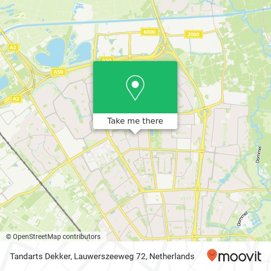 Tandarts Dekker, Lauwerszeeweg 72 map
