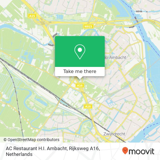 AC Restaurant H.I. Ambacht, Rijksweg A16 map