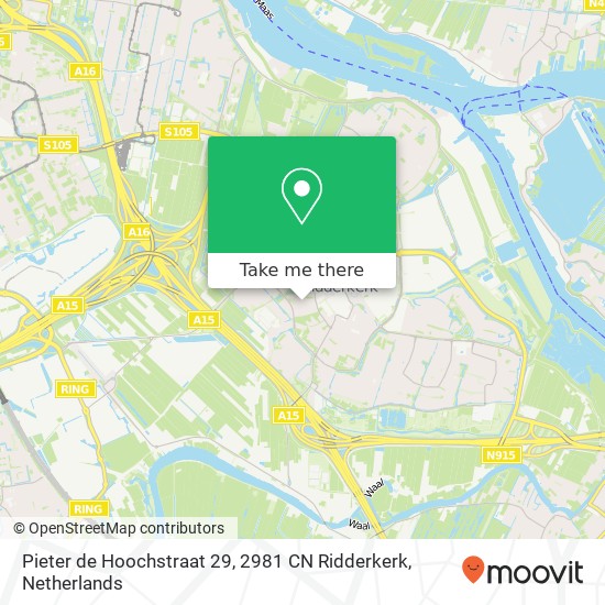 Pieter de Hoochstraat 29, 2981 CN Ridderkerk map