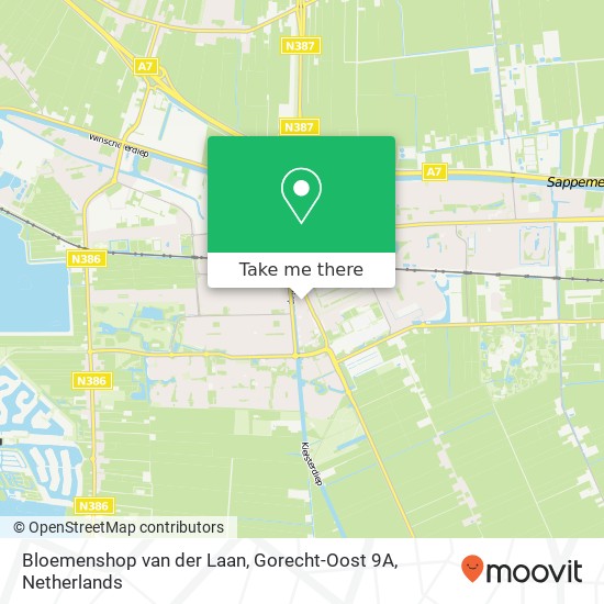 Bloemenshop van der Laan, Gorecht-Oost 9A map