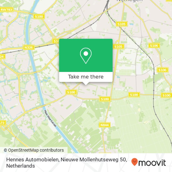 Hennes Automobielen, Nieuwe Mollenhutseweg 50 map