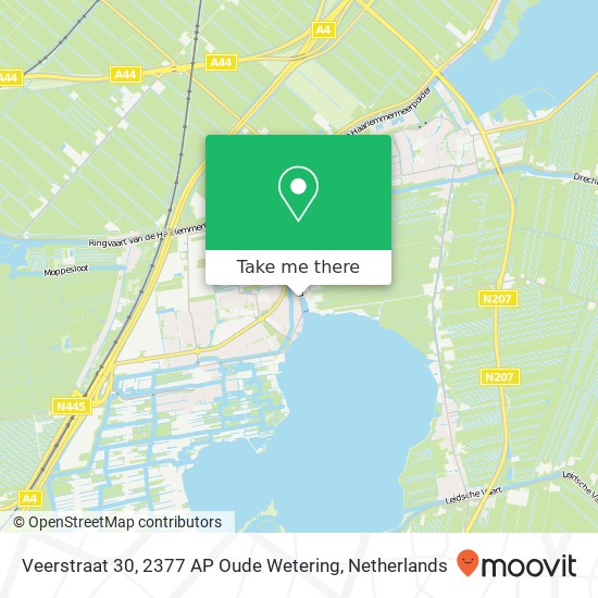 Veerstraat 30, 2377 AP Oude Wetering map