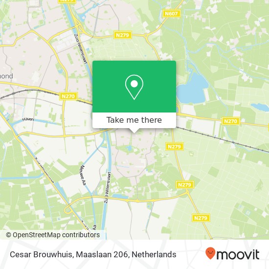 Cesar Brouwhuis, Maaslaan 206 map