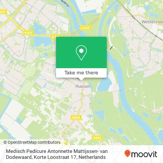 Medisch Pedicure Antonnette Mattijssen- van Dodewaard, Korte Loostraat 17 map