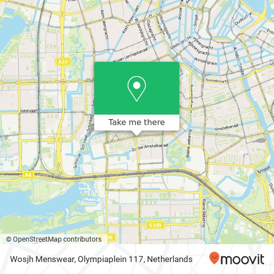 Wosjh Menswear, Olympiaplein 117 map