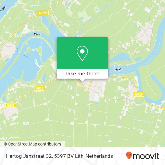 Hertog Janstraat 32, 5397 BV Lith Karte