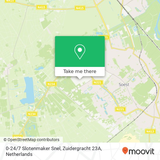 0-24 / 7 Slotenmaker Snel, Zuidergracht 23A Karte