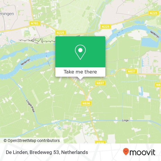 De Linden, Bredeweg 53 map