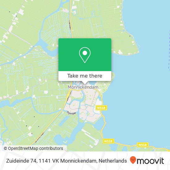 Zuideinde 74, 1141 VK Monnickendam map