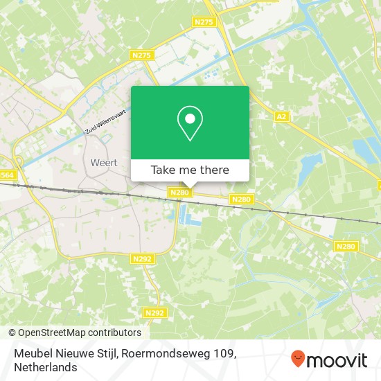Meubel Nieuwe Stijl, Roermondseweg 109 map