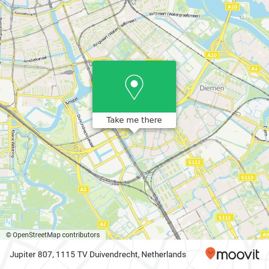 Jupiter 807, 1115 TV Duivendrecht map