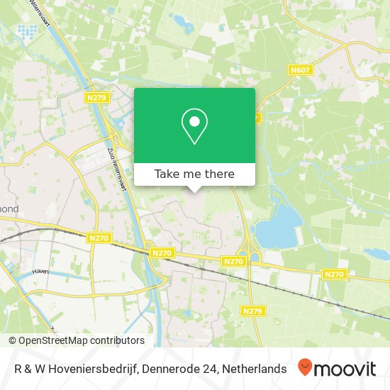 R & W Hoveniersbedrijf, Dennerode 24 Karte