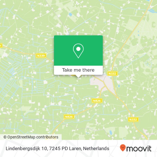 Lindenbergsdijk 10, 7245 PD Laren map