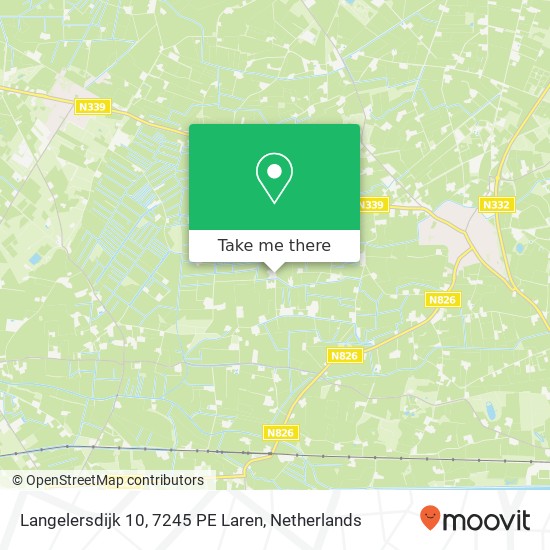 Langelersdijk 10, 7245 PE Laren map