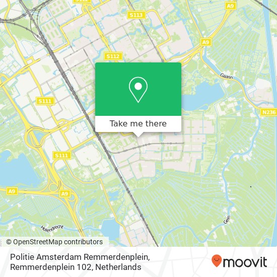 Politie Amsterdam Remmerdenplein, Remmerdenplein 102 map