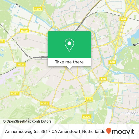 Arnhemseweg 65, 3817 CA Amersfoort map