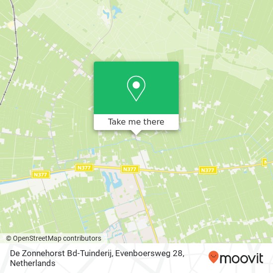 De Zonnehorst Bd-Tuinderij, Evenboersweg 28 map