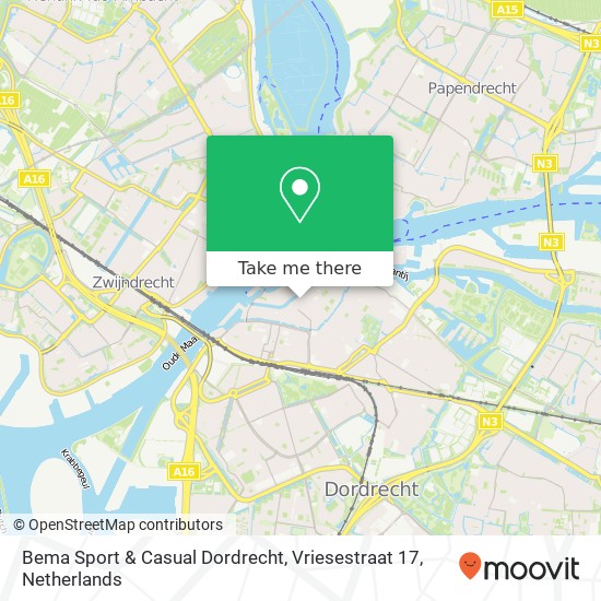 Bema Sport & Casual Dordrecht, Vriesestraat 17 Karte