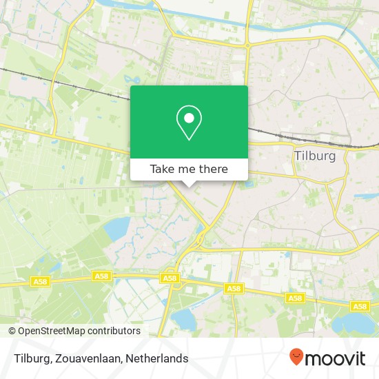 Tilburg, Zouavenlaan Karte