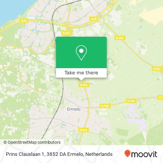 Prins Clauslaan 1, 3852 DA Ermelo map