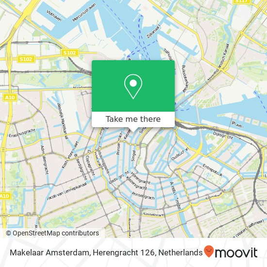 Makelaar Amsterdam, Herengracht 126 Karte