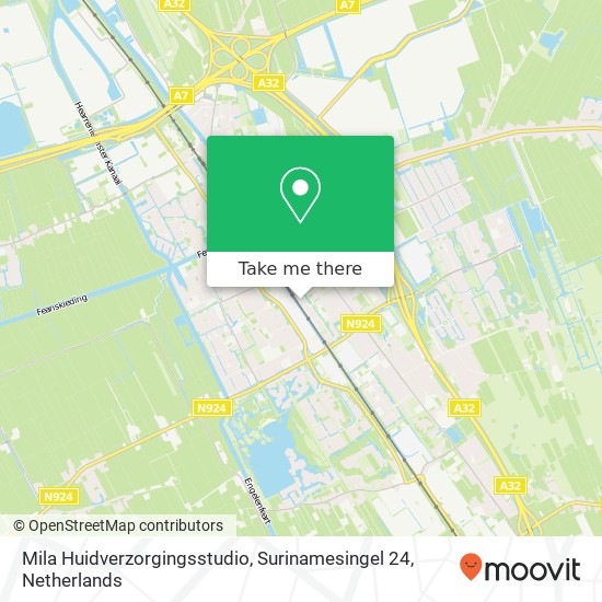 Mila Huidverzorgingsstudio, Surinamesingel 24 map